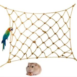 Parrot Climbing Net Swing Rope Net Bird Stand Net Hammock with Hook Bird Hanging Climb Chewing Pet Bird Toys