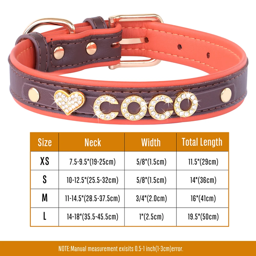 Personalized Puppy Dog Collar Bling Rhinestone Dogs Name Collars Chihuahua Pug Cat Collars Name Letter Charm Pet Accessories - Image 8