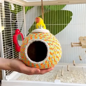 Wear-resistant Coconut Husk Bird Cages Comfortable Bite Resistant Hamster Bed Mini Hanging Squirrel Bed Nest Stand