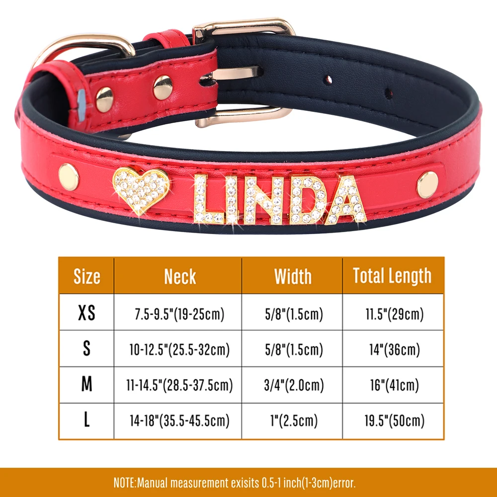 Personalized Puppy Dog Collar Bling Rhinestone Dogs Name Collars Chihuahua Pug Cat Collars Name Letter Charm Pet Accessories - Image 9