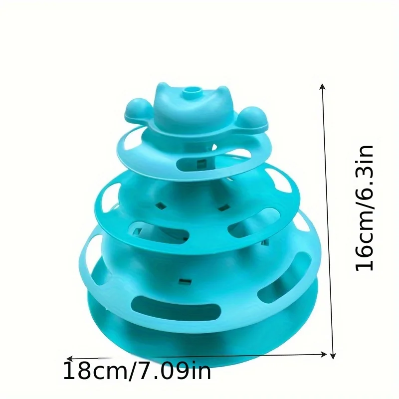 Funny Cat Pet Toy Cat Toys Intelligence Triple Play Disc Cat Toy Balls Ball Toys Pets Pink Blue Green Orange Pet Products - Image 3