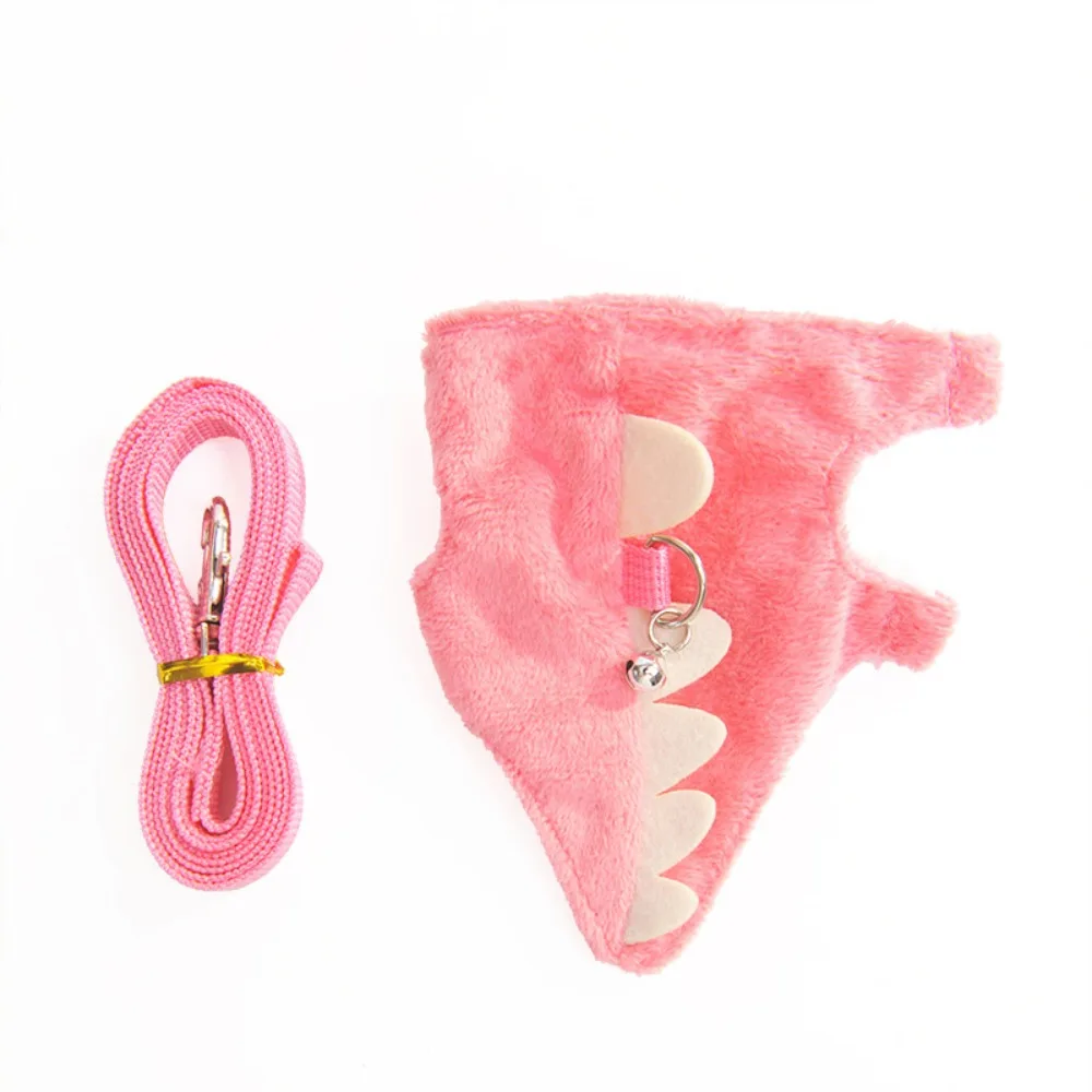 Cute Cartoon Ferret Vest Harness Adjustable Dragon Design Hamster Chest Strap with Bell Flannel Ferret Traction Rope Training - Image 9