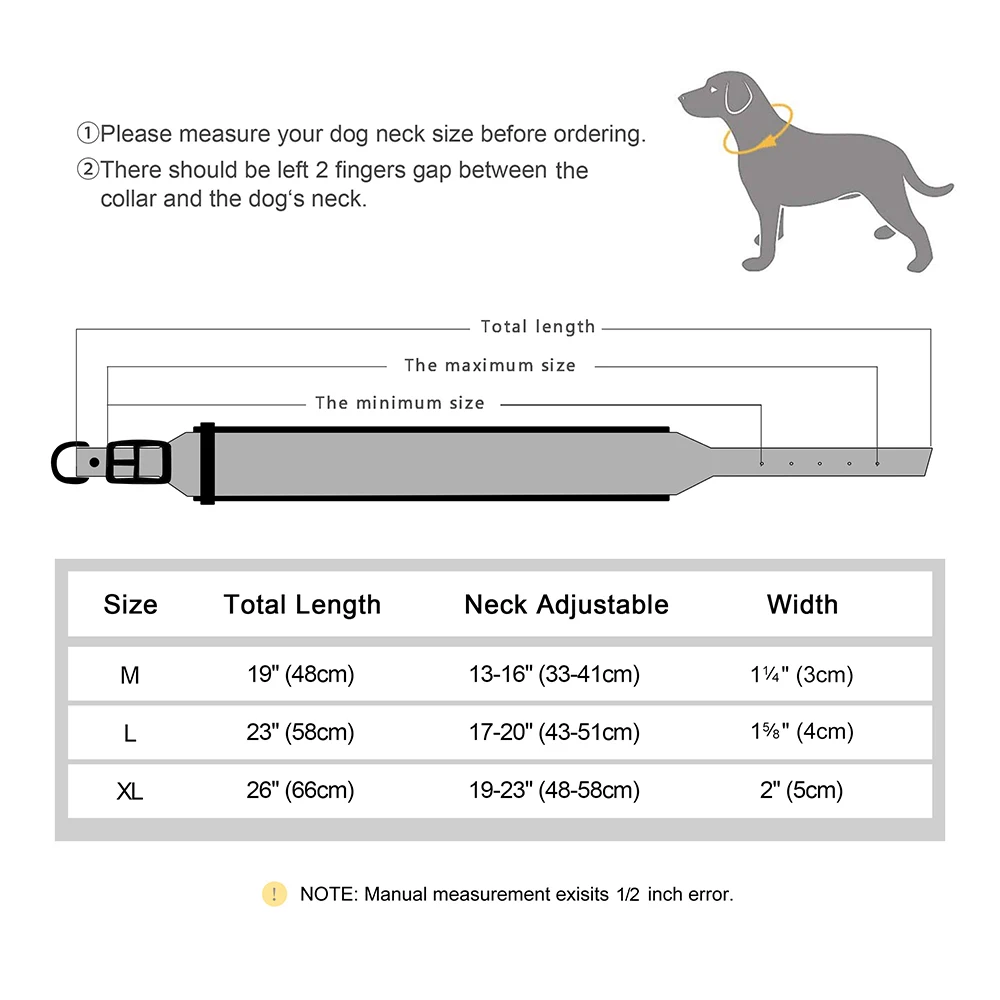 Custom Print Dog Collar Wide Leather Dogs Name Collars Large Soft Padded Pet Dog Collars For Medium Large Dogs Free Print Pink - Image 6
