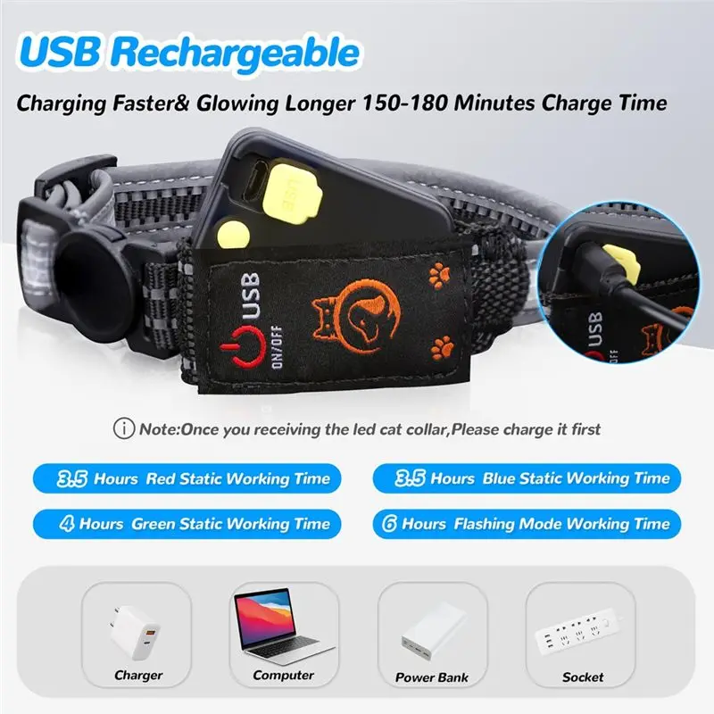 ^Arrival Cat Collar With Remote, Rechargeable Waterproof LED Light For Night, Dog For Night Walking Accessories - Image 2