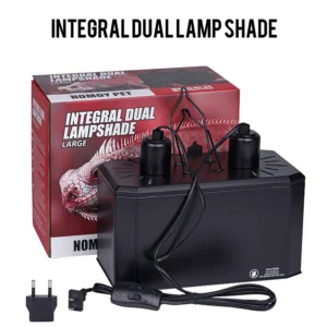 Pet Reptile Lampshade UVB Ceramic Lamp Head Double Lampshades UVA Reptile Heating Lamp 13/26w Breeding Box for Lizards Turtles