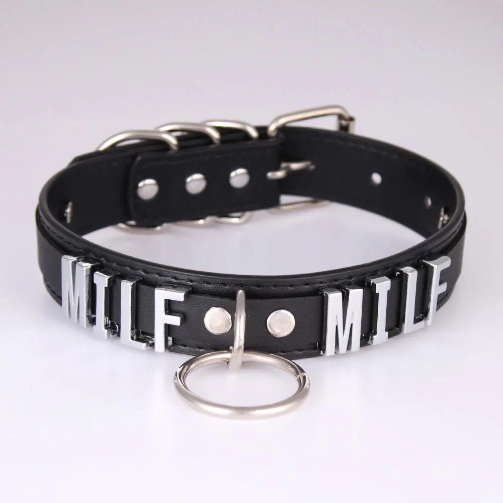 Fashion Personalized Letters SISSY Sexy Choker Women PU Leather Collar Punk Chocker Custom Name Crystal Jewelry Cosplay Necklace