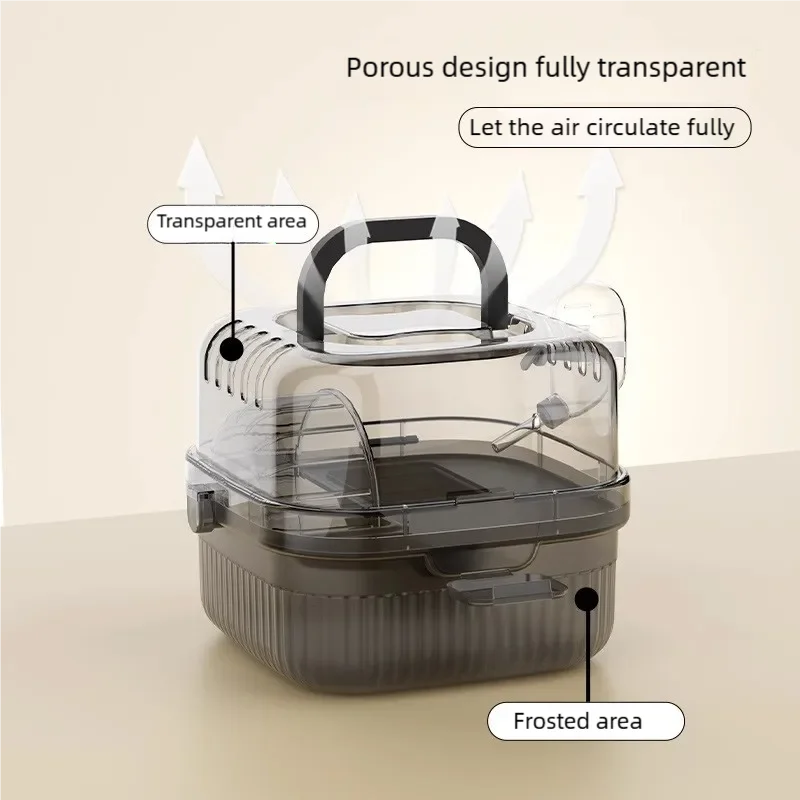 Hamster travel Cage lightweight chinchilla carrier bag with handle,breathable hamster habitat with water bottle,large capacity - Image 3