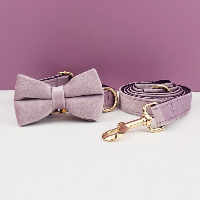 Velvet Collar Free Engrave Dog Collar Leash For Medium Big Pet Necklace Dog Accessories Dog Collars - Image 22