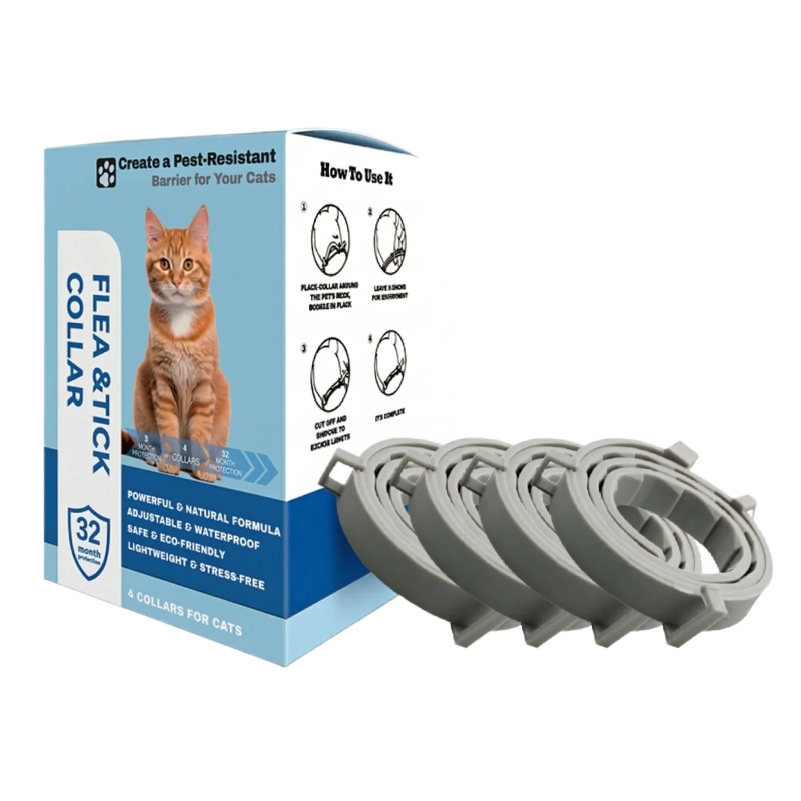 4-Pack Adjustable Pet Soothing And Soothing Collar For Cat - Image 4