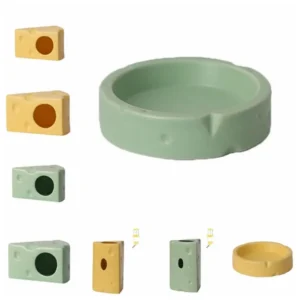 Durable Creative Hamster Hideout Cheese Shape Decorative Feeding Dish Cute Ceramics Hut Ceramics Hamster House Drinker