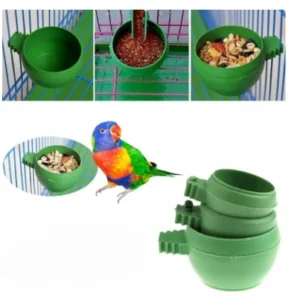 1pcs Mini Bird Parrot Food Water Bowl Feeder Pigeons Birds Hamster Cage Plastic Cup Hanging Feeding Drinking Holder Bird Feeder