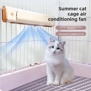 Cat and Dog Cage Fan Summer Cooling Supplies Dog Cage Ventilation Heat Dissipation Fan Deodorizing Toy Three-dimensional