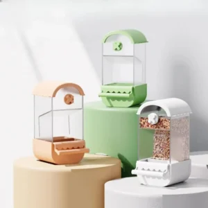 Anti-splash Parrot Automatic Feeder Anti Spill Large Capacity Bird Feed Box for Cage Hanging No Mess Birds Food Container