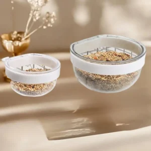 Bird Feeding Bowl Detachable Transparent Bowl Plastic Food Cup For Cage Convenient Hanging Seed Water Feeder For Parrots