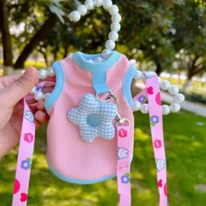 Spring Summer Pet Clothes For Cats Dogs Breathable Sunscreen Anti-shedding Puppy Kitten Apparel With Leash Ring