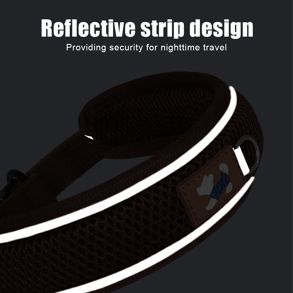 Personalized Dog Collar Mesh Breathable Dog Collars Reflective Pet Necklace Durable For Small Medium Large Dogs Free Engraving - Image 4