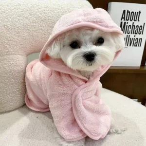 Multi Purpose Super Absorbent Pet Bathrobes Thickened Anti-Cold Dog Bath Robe Soft Quick Drying Hooded Bath Towel After-Swim