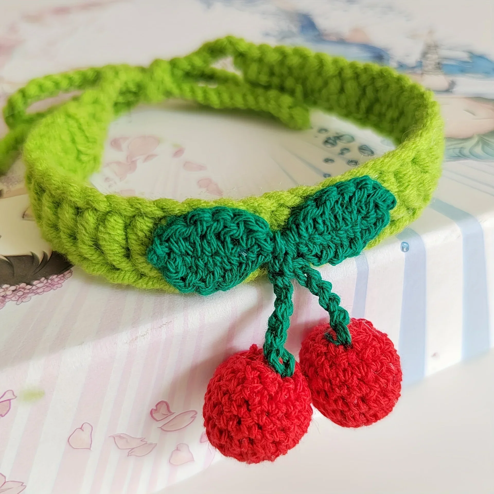 Pet Collar Handmade Knitted Cat Collar With Cherry Decor Cute Cat Necklace Cat Supplies ะพัะตะนะฝะธะบ ะดะปั ะบะพัะตะบ para gatos accesorios - Image 10