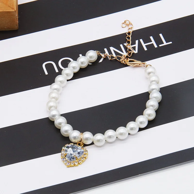 New Cute Exquisite Adjustable Cat Collar High Simulation Pearls Summer Pet Necklace Fashion Neck Decoration Supplies For Kitten - Image 9