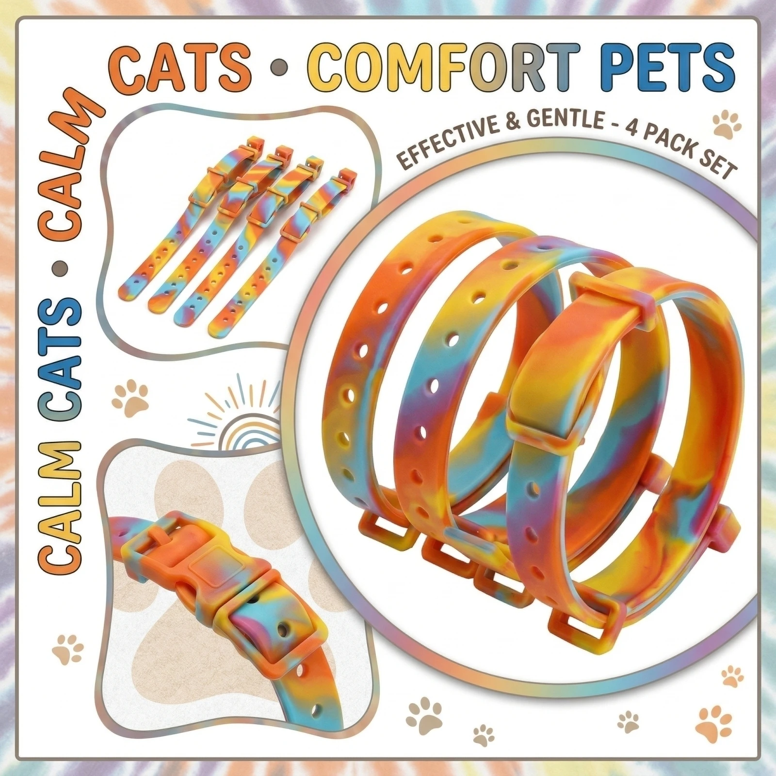 4-Pack Adjustable Pet Soothing And Soothing Collar For Cat - Image 8