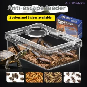 【Winter4】Pet Reptile Lizard Turtle Transparent Feeder Anti-escape Food Bowl Worm Live Container Reptile Pet Bowls Feeder