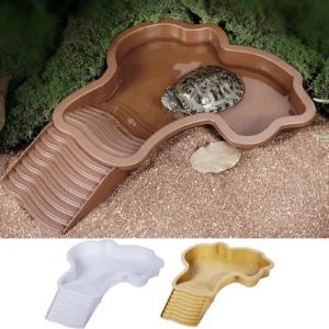 Reptile Bathing Pool Aquarium Turtle Climbing Pet Basin Fish Tank Decoration Reptile Water Bowl For Tortoise Turtle Hamster