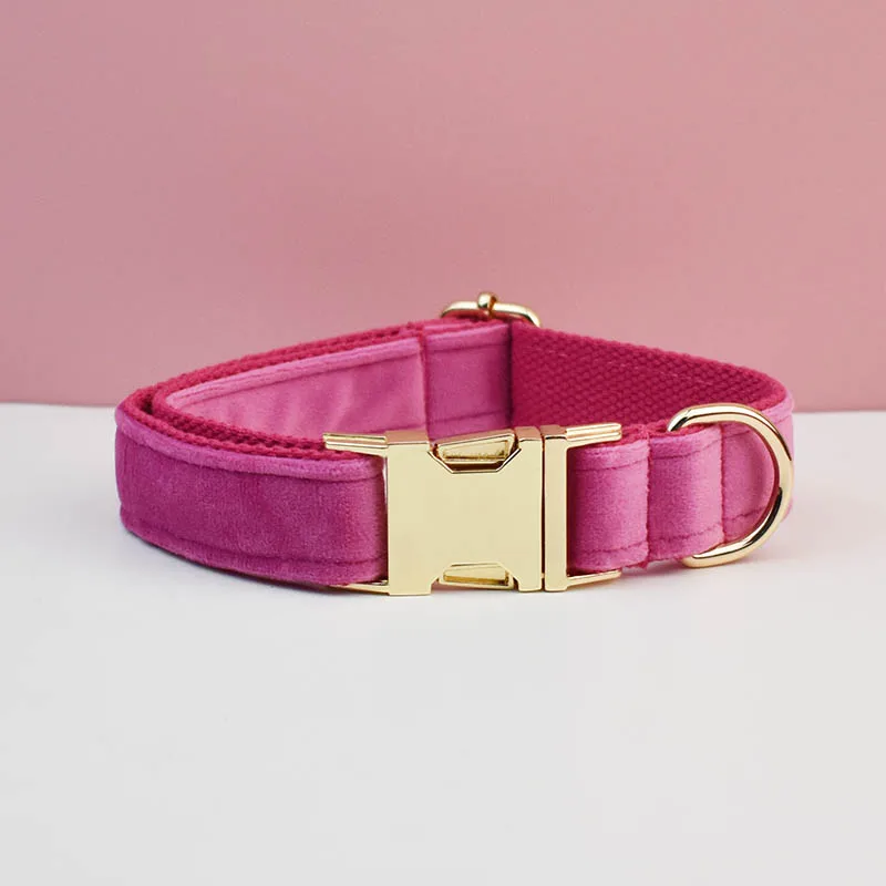 Velvet Collar Free Engrave Dog Collar Leash For Medium Big Pet Necklace Dog Accessories Dog Collars - Image 19