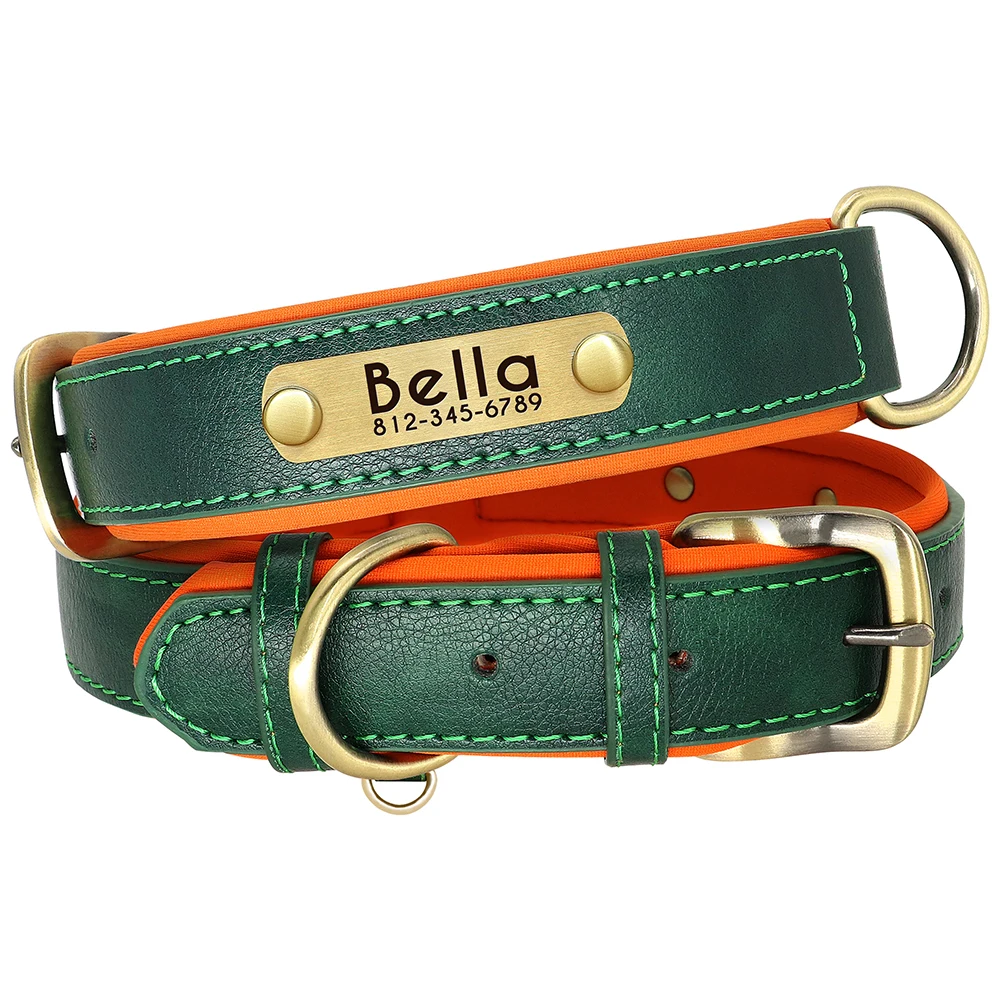 Personalized PU Leather Padded Dog Collar Customized ID Nameplate Pet Collar For Small Medium Dogs Durable Necklaces Accessories - Image 9