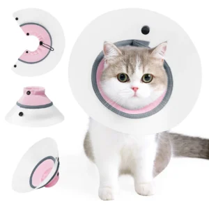 Pet Recovery Collars & Cones for Cats After Surgery,Adjustable Cone Surgical E-Collar Prevent Biting and Stop Licking Wound