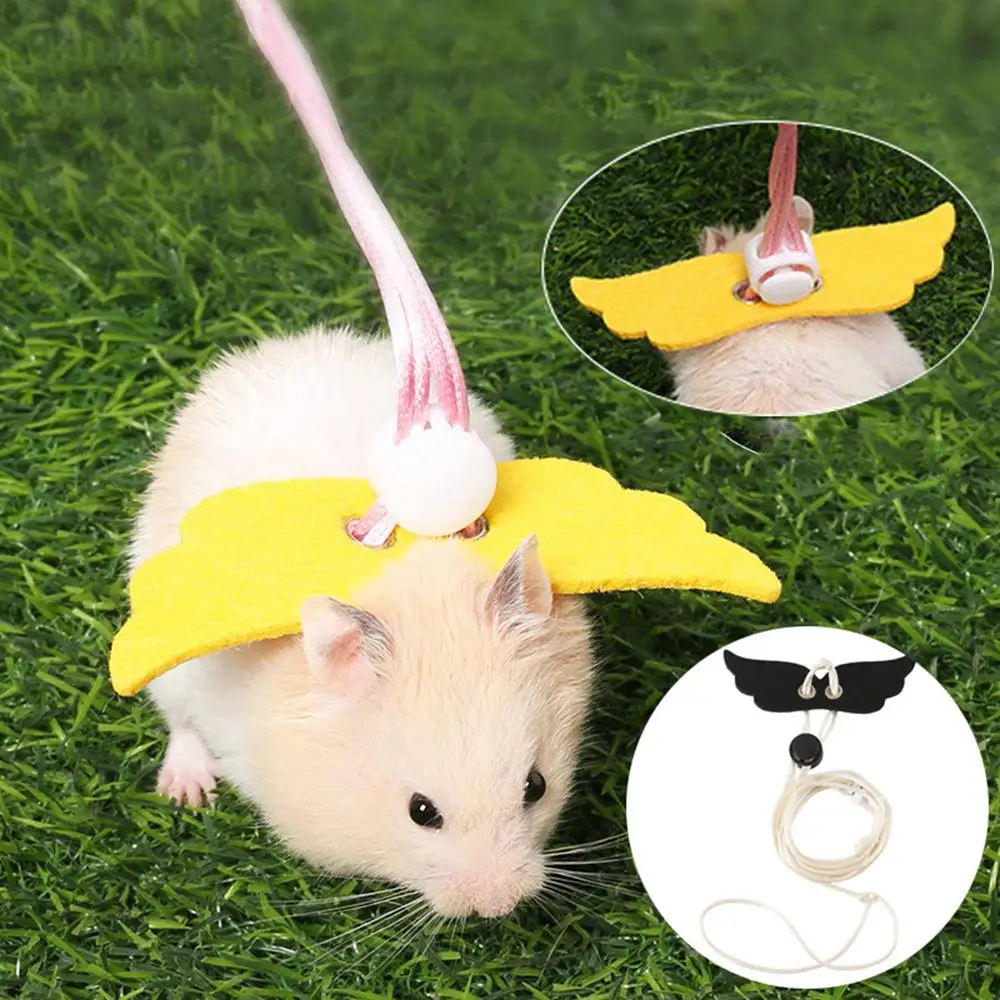1pcs Hamster Harness Leash Small Pets Training Accessory Outdoor Portable Hamster Harness Safety Adjustment Hamster Supplies