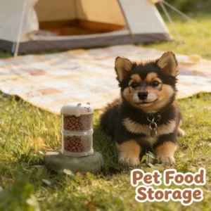 Portable Pet Food Container and Water Bottle Set for Outdoor Walking Travel Multifunctional Dog Cat Food Storage Bucket