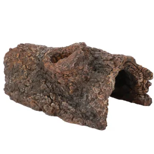 Resin Reptile Hide Cave Simulation Tree Bark Shaped Amphibians Reptile Hide Caves Landscape for Scorpion Lizard 13x7.5x5cm