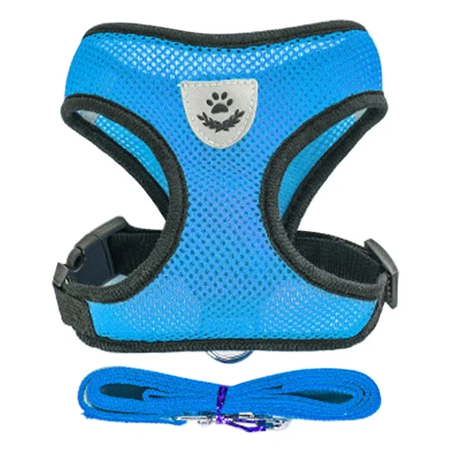 Cat Harness Vest Walking Lead Leash Adjustable Mesh Polyester for Small Medium Dogs Puppy Pets - Image 6