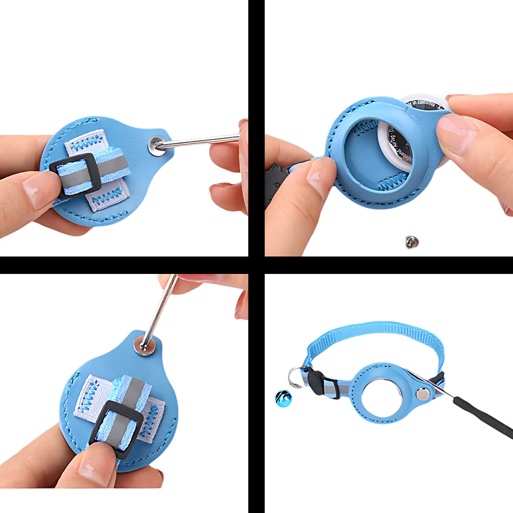 New Pet PU Cat Tracking Collar, Anti-Lost Reflective Locator Collar (No Airtag Included), Adjustable Cat Safety Collar, 1PC - Image 6