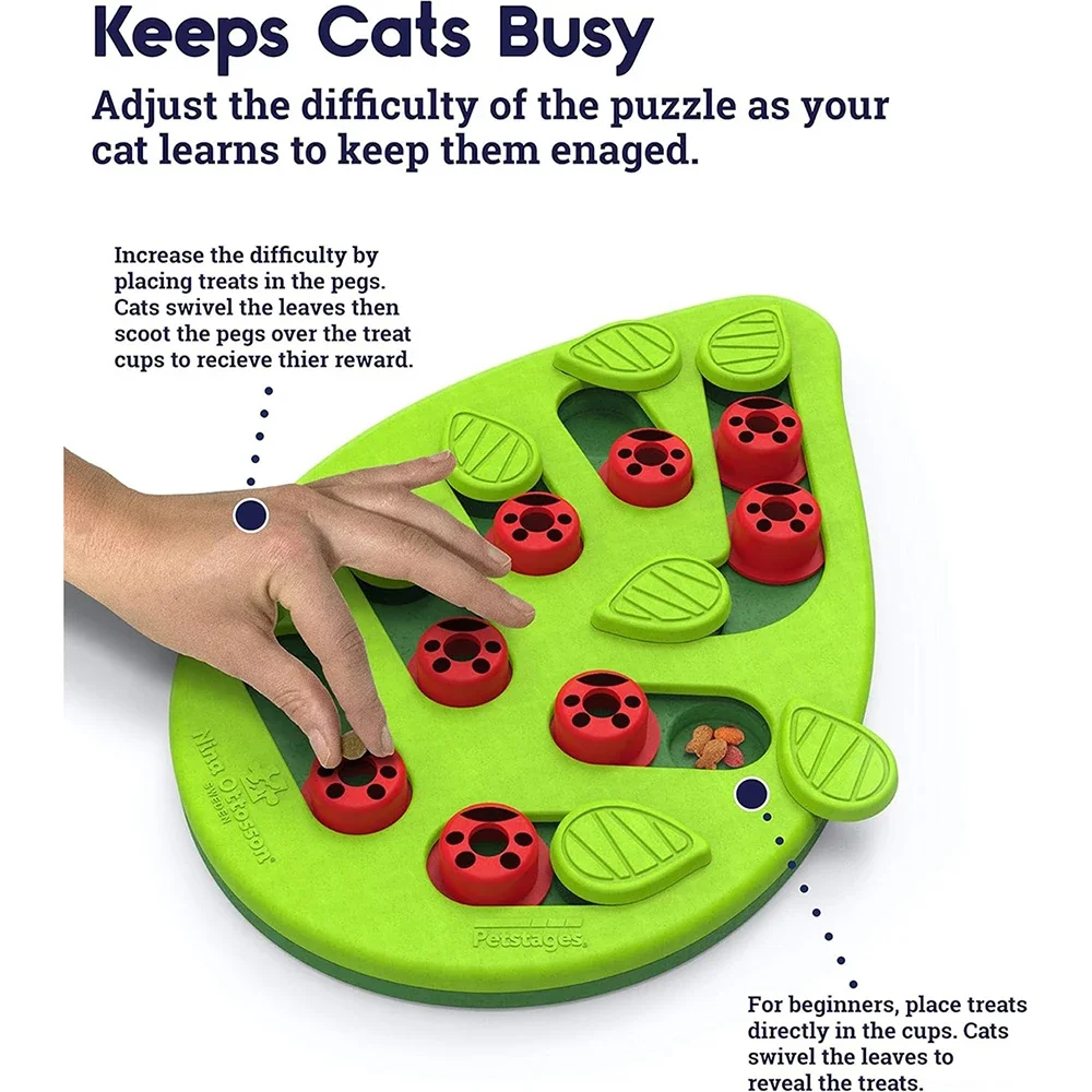 Rainy Day Puzzle & Play - Interactive Cat Treat Puzzle Cat Toys Leaks Food Cat Scratch Board - Image 2
