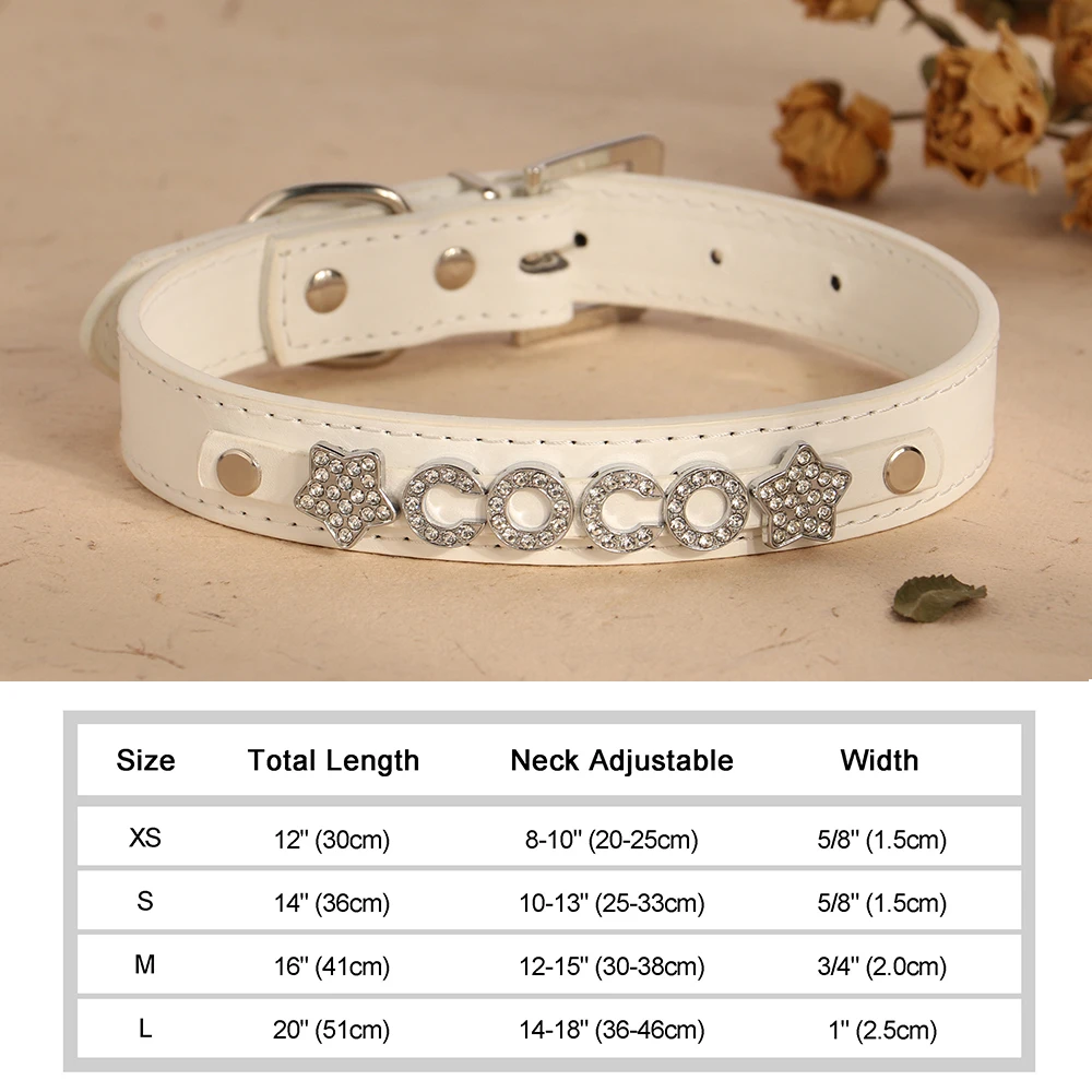 Personalized Puppy Dog Collar Bling Rhinestone Dogs Name Collars Chihuahua Pug Cat Collars Name Letter Charm Pet Accessories - Image 15