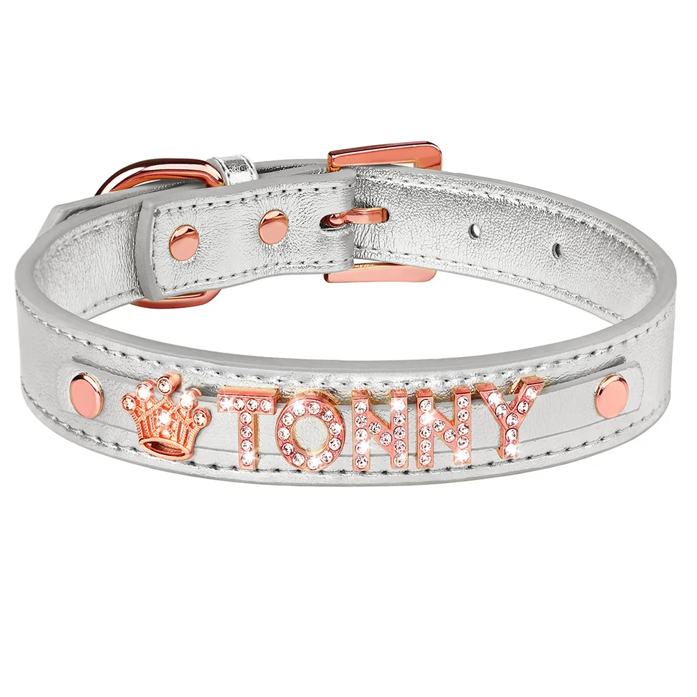 Personalized Dog Collar DIY Puppy Cat Name Collars Pet Necklace With Bling Letters Charms Free Custom For Small Medium Dogs Pug - Image 11