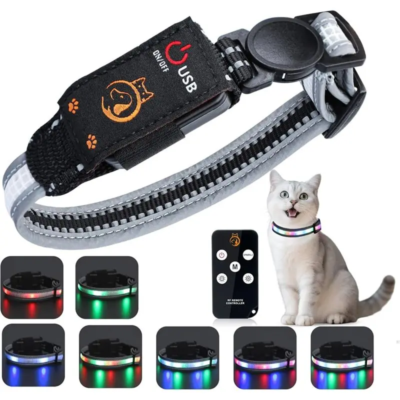 ^Arrival Cat Collar With Remote, Rechargeable Waterproof LED Light For Night, Dog For Night Walking Accessories