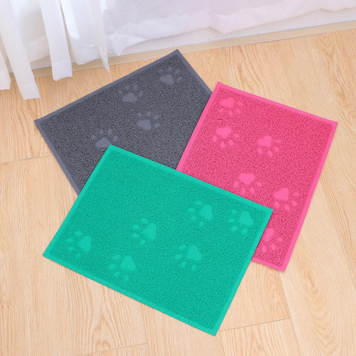 30x40cm Cat Litter Mat Strong PVC Dog Cat Cleaning Carpet Dirt Grabbing Design Front Back Door Use Shake Vacuum Gray - Image 5