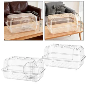 Acrylic Large Hamster Habitat Cage Portable Breathable Enclosure for Guinea Pig Rabbits Small Pets Room