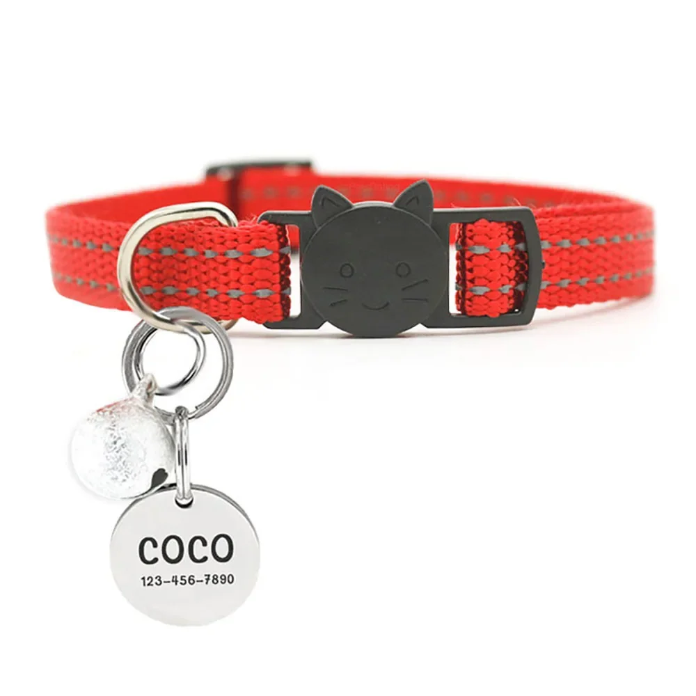 Personalized ID Tag Cat Collar Bell Engraving Safety Breakaway Small Dog Nylon Adjustable for Puppy Kitten Necklace Dropshipping - Image 10