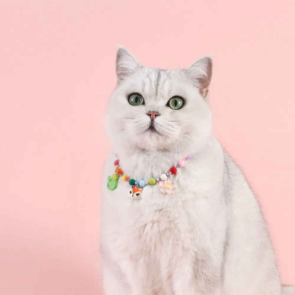 Cute Adjustable Cat Dog Pet Birthday Collar Dog Kitten Accessory Pet Colored Bead Pendant Pet Collar Cat Dog - Image 3