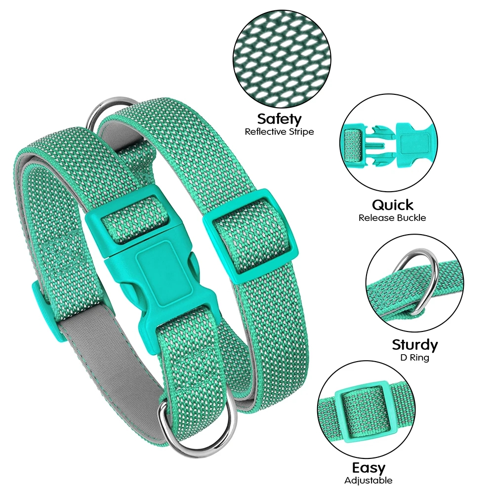 Reflective Pet Dog Collar Durable Nylon Dog Collars Necklace Adjustable Puppy Collars for Small Large Dog Pug Safety In Night - Image 3