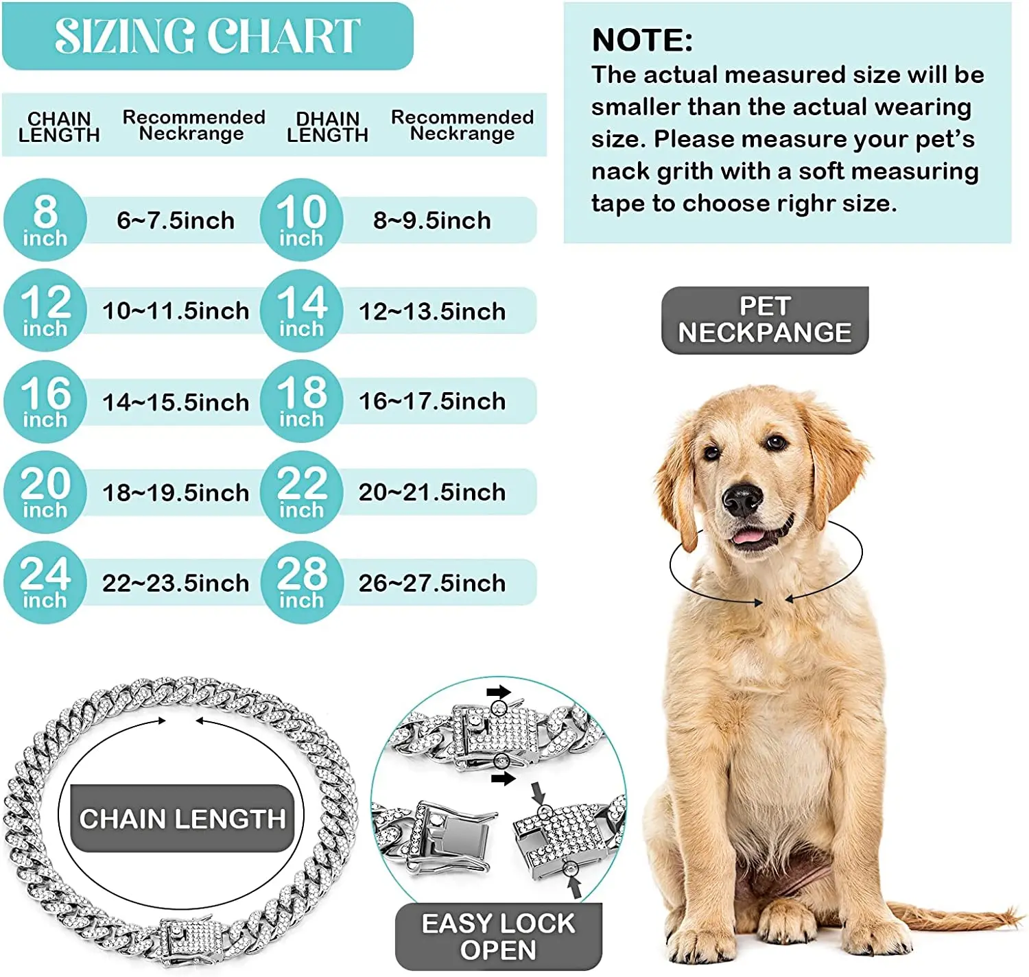Luxury Cuban Link Cat Necklace Jewelry Rhinestone Collar Cat Gold Chain Kitten Wedding Prom Costume Accessories for Cats Puppy - Image 2