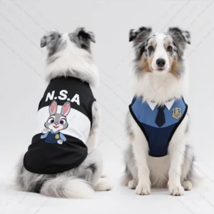 Pet Dog Clothing Summer Vest Disney Animation Licensed Pattern Print Fashion Uniform Style Rabbit Police Officer Print Cute
