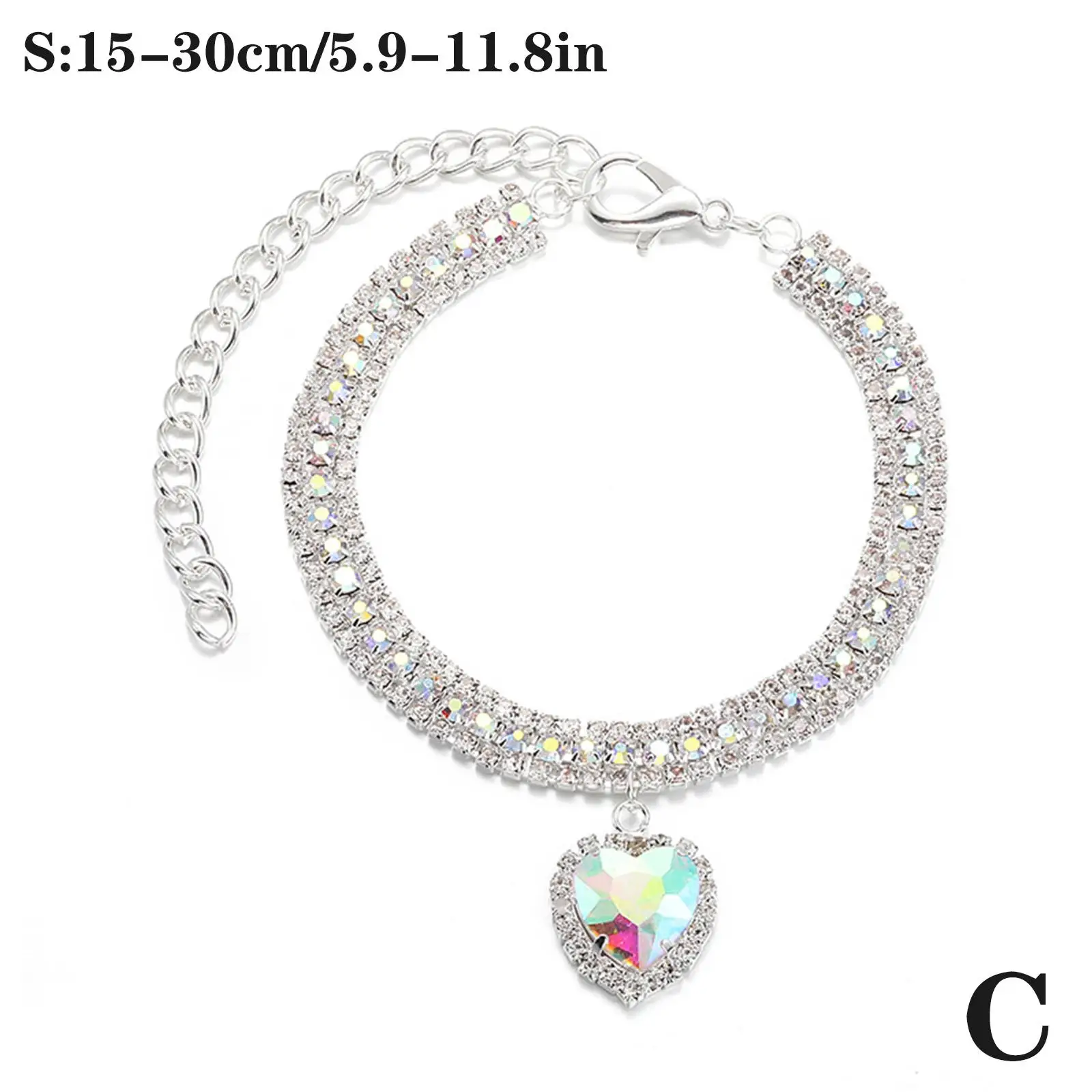 Luxury Diamond Pet Collar Cat Crystal Necklace Cute Love Pendant Dog Cat Puppies Bling Adjustable Rhinestone Pet Accessories - Image 15