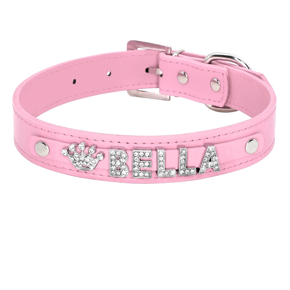 Bling Rhinestone Cat Collar Free Custom Puppy Cats Collars Personalized Kitten Name Charms Pet Crystal Necklace Cat Accessories - Image 15