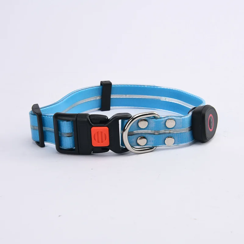 Pet light-up collar leash LED flashing collar USB charging dog walking pulling belt adjustable dog collar fashion pet supplies - Image 15