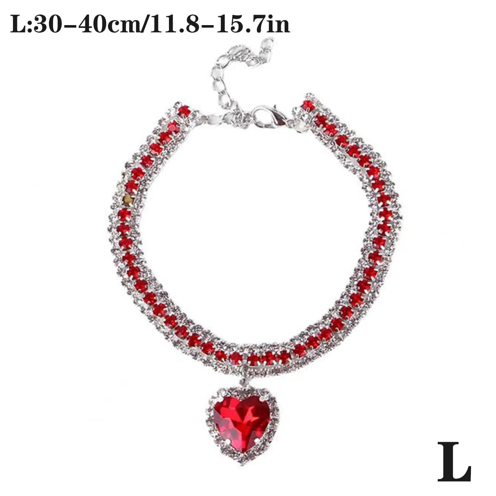 Luxury Diamond Pet Collar Cat Crystal Necklace Cute Love Pendant Dog Cat Puppies Bling Adjustable Rhinestone Pet Accessories - Image 7