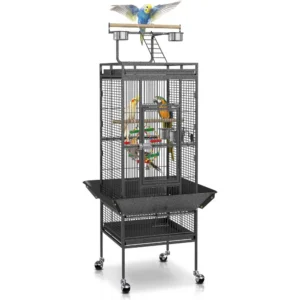 61-inch 2in1 Large Bird Cage with Rolling Stand Playtop Parrot Chinchilla Finch Cage Macaw Conure Cockatiel Cockatoo Pet House